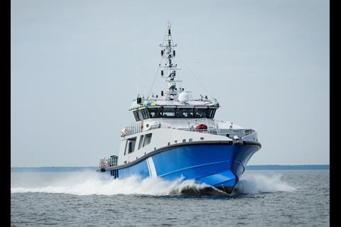 The vessel features Baltic Workboats’ wave piercing bow design